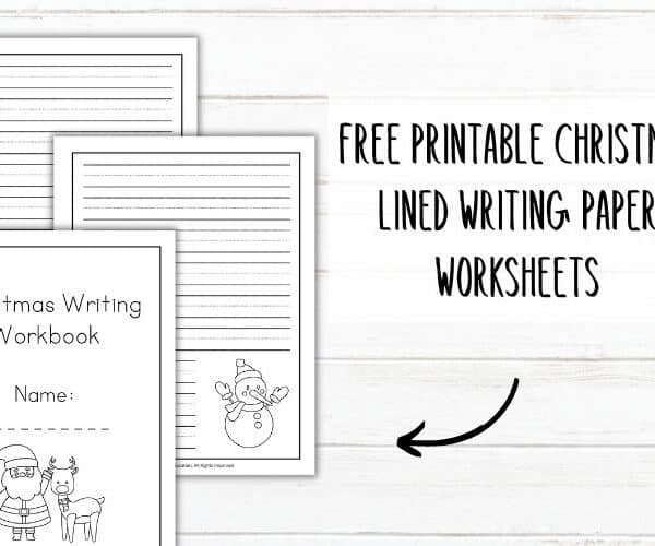Christmas Lined Paper Writing Worksheets