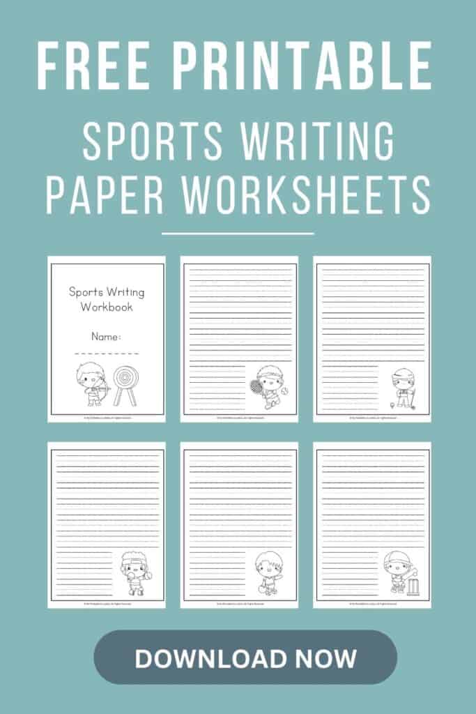 FREE Printable Lined Paper Writing Worksheets - Sports